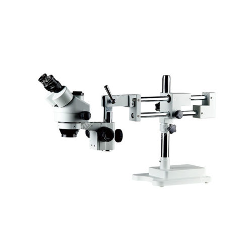 Stéréo-Microscope binoculaire et trinoculaire 0,7x-4,5x avec trépied et double bras à roulement à billes